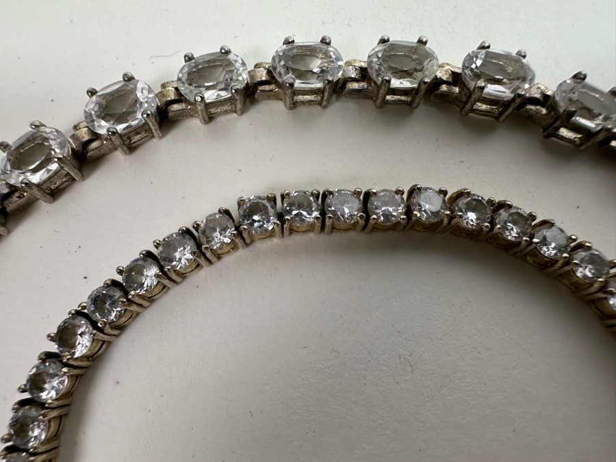 Pair Of Sterling Silver 8' Bracelets 30.6g [Photo 3]