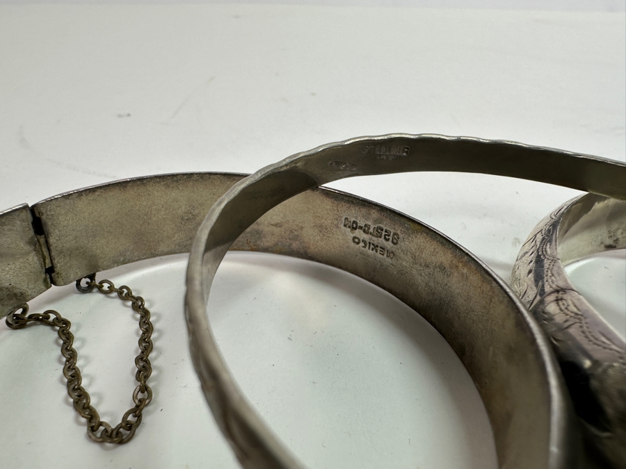 Three Sterling Silver Bracelets 67.2g [Photo 6]