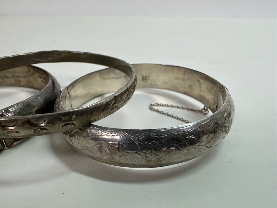 Three Sterling Silver Bracelets 67.2g [Photo 4]