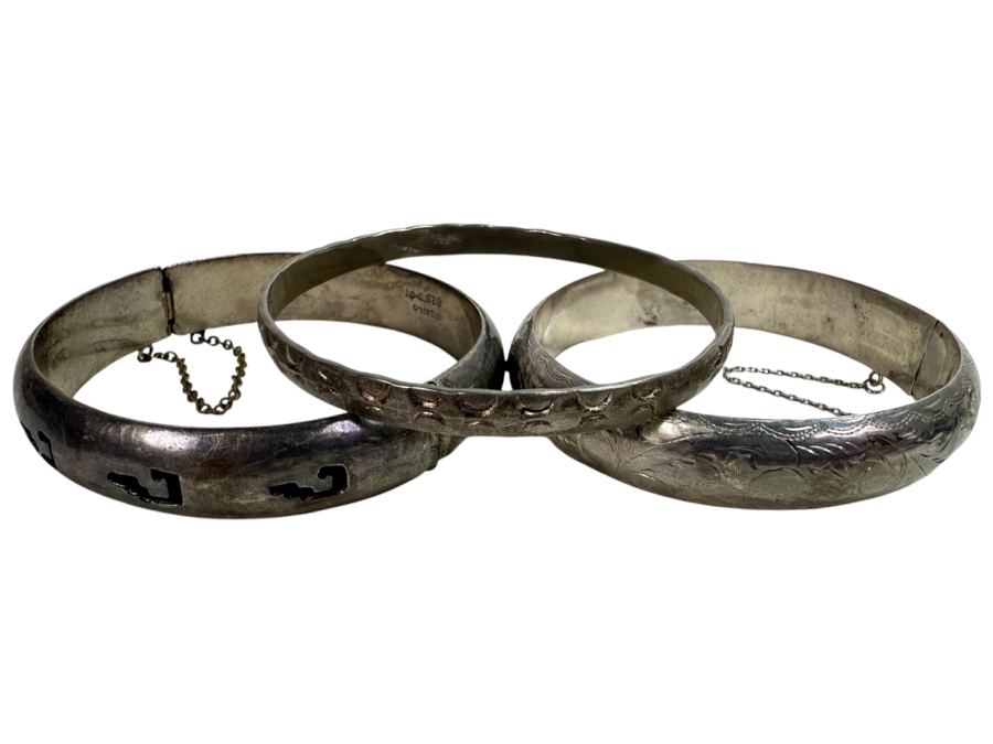 Three Sterling Silver Bracelets 67.2g [Photo 1]