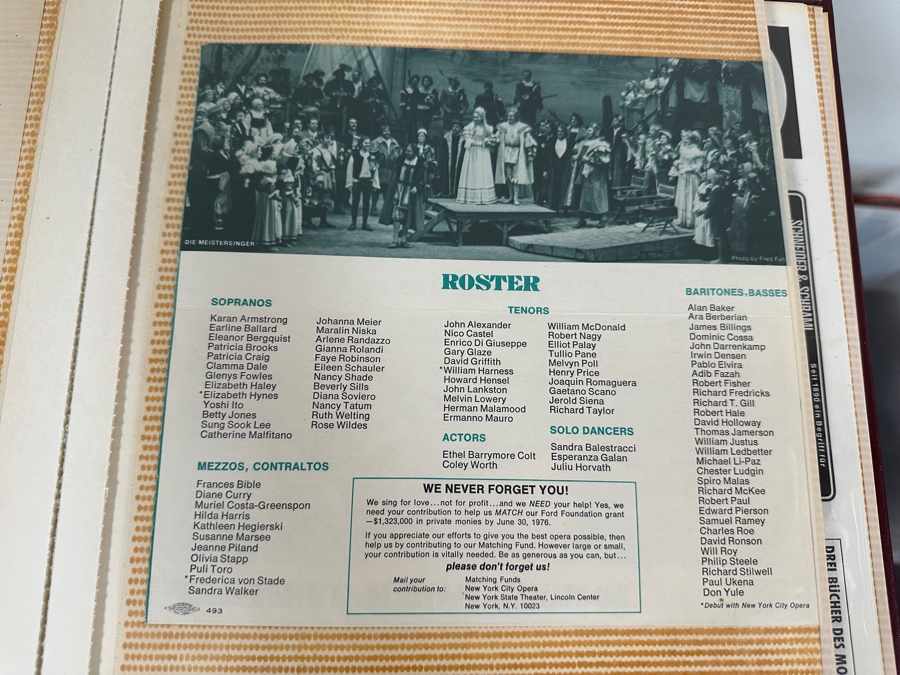 Huge Collection Of Opera Tenor Elliot Palay's Opera Memorabilia Including Opera Photographs, Opera Programs, Opera Ticket Stubs, Fan Letters And Much More - See Photos [Photo 19]