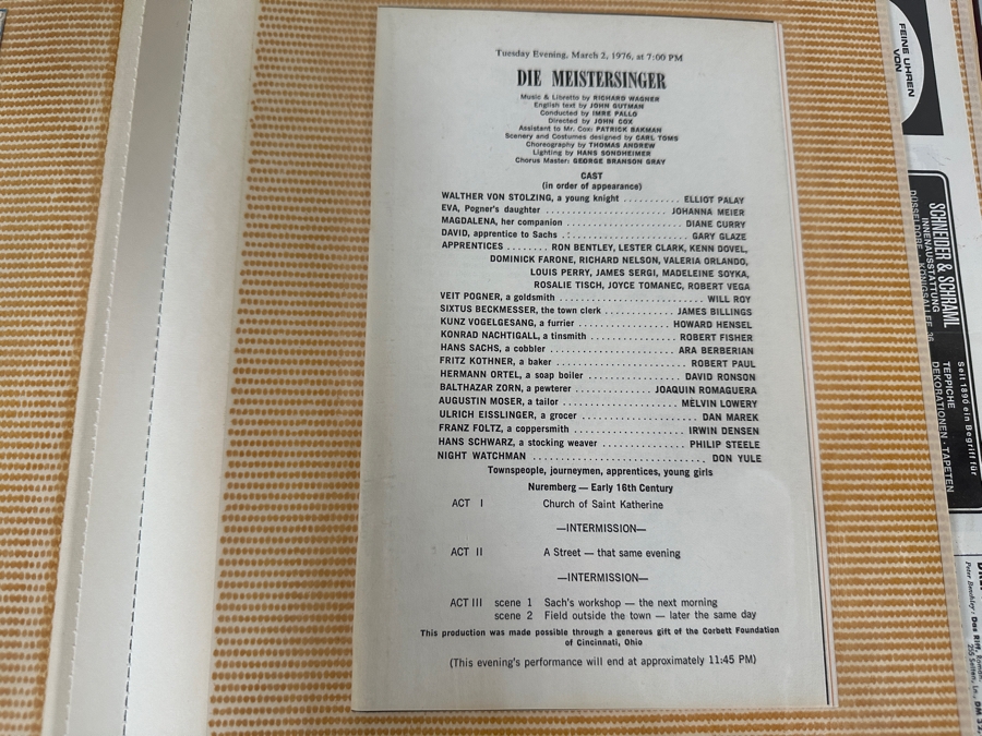 Huge Collection Of Opera Tenor Elliot Palay's Opera Memorabilia Including Opera Photographs, Opera Programs, Opera Ticket Stubs, Fan Letters And Much More - See Photos [Photo 18]