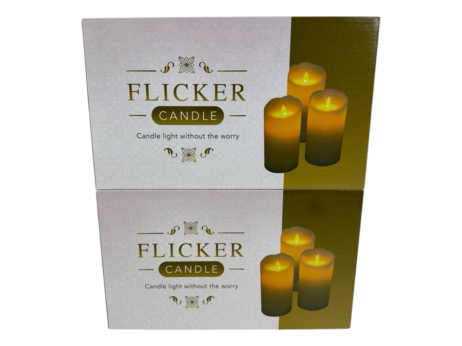 Two New Boxes Of Flicker LED Candles - Total Of Six LED Candles With Remotes