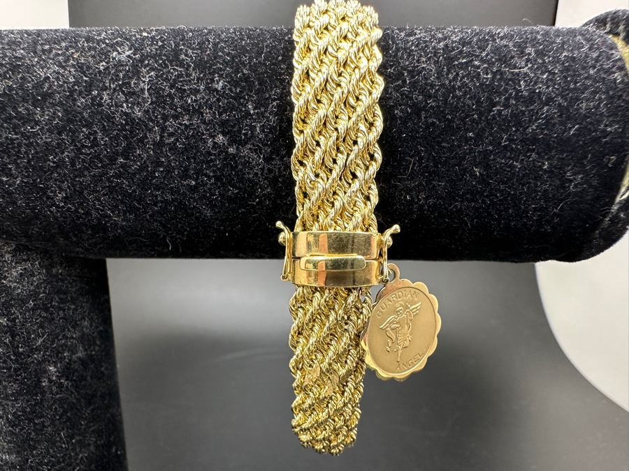 Stunning 14K Yellow Gold 18' Woven Chain Necklace With Matching 14K Gold 7.5' Bracelet 27.1g Gold Melt Value $1,364 [Photo 11]