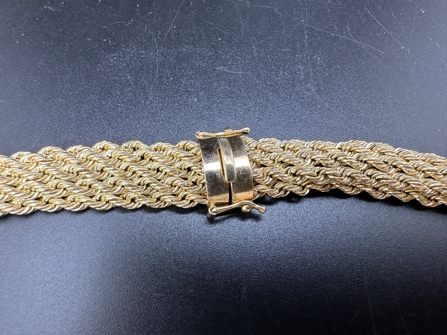 Stunning 14K Yellow Gold 18' Woven Chain Necklace With Matching 14K Gold 7.5' Bracelet 27.1g Gold Melt Value $1,364 [Photo 8]