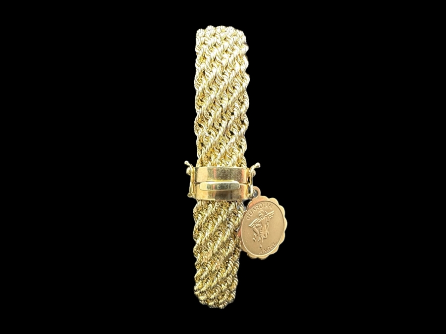 Stunning 14K Yellow Gold 18' Woven Chain Necklace With Matching 14K Gold 7.5' Bracelet 27.1g Gold Melt Value $1,364 [Photo 3]