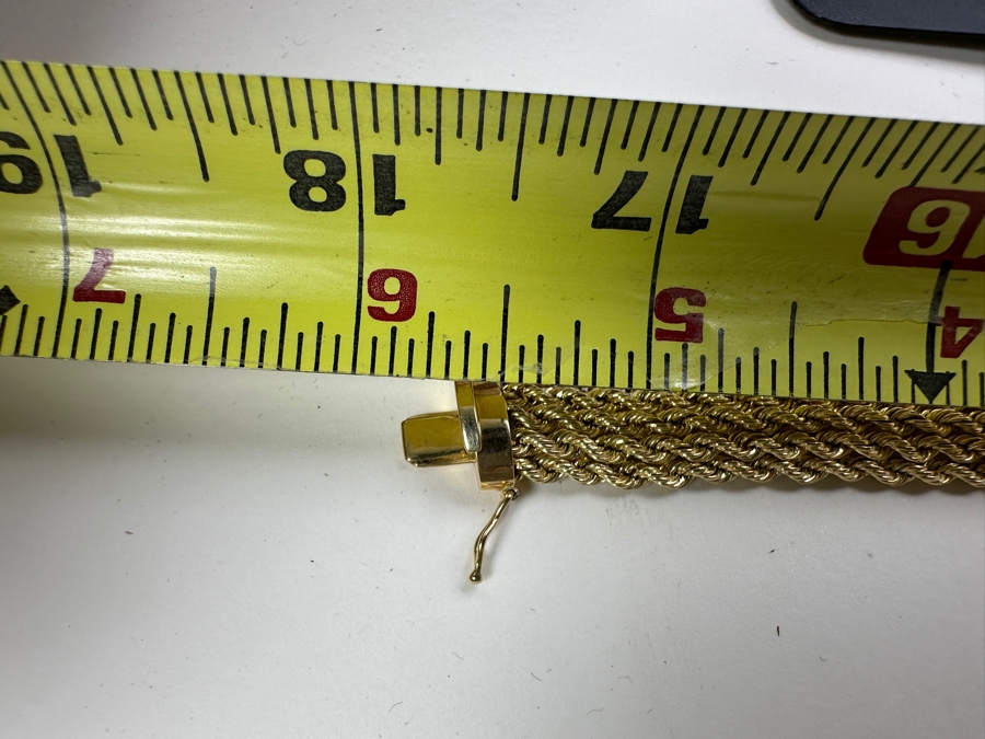 Stunning 14K Yellow Gold 18' Woven Chain Necklace With Matching 14K Gold 7.5' Bracelet 27.1g Gold Melt Value $1,364 [Photo 10]