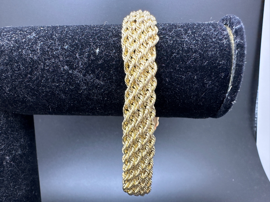 Stunning 14K Yellow Gold 18' Woven Chain Necklace With Matching 14K Gold 7.5' Bracelet 27.1g Gold Melt Value $1,364 [Photo 13]
