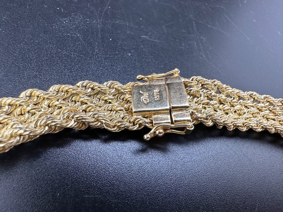 Stunning 14K Yellow Gold 18' Woven Chain Necklace With Matching 14K Gold 7.5' Bracelet 27.1g Gold Melt Value $1,364 [Photo 9]
