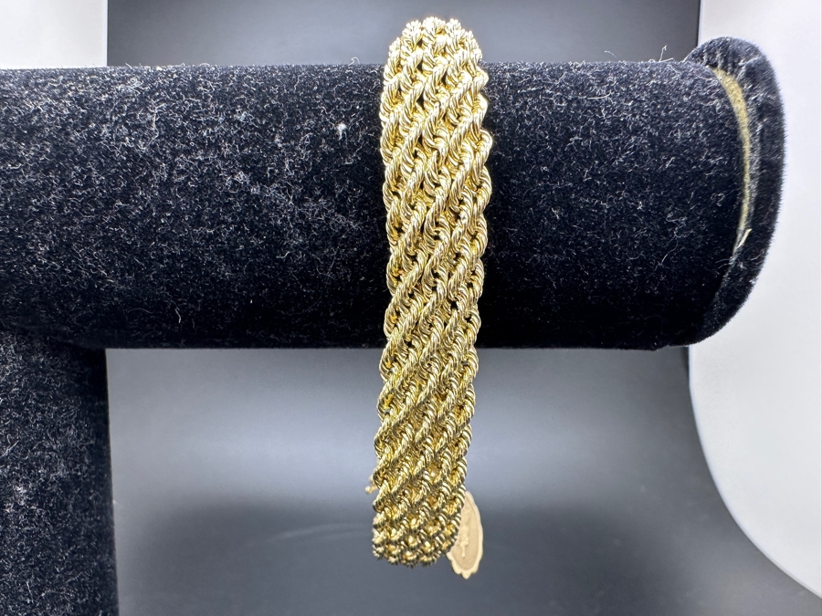 Stunning 14K Yellow Gold 18' Woven Chain Necklace With Matching 14K Gold 7.5' Bracelet 27.1g Gold Melt Value $1,364 [Photo 12]