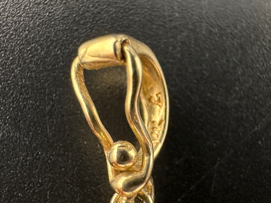 14K Gold Gayle Bright Signed Designer Male & Female Lion Pendant 1982 5.6g Gold Melt Value $282 [Photo 7]