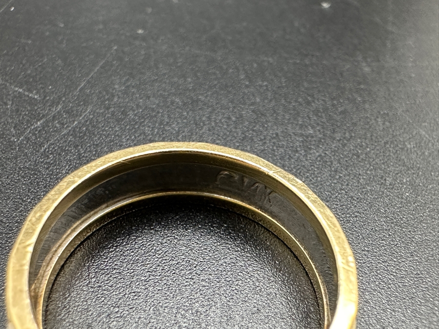 14K Gold Two-Tone Ring Size 7 4g Gold Melt Value $201 [Photo 8]