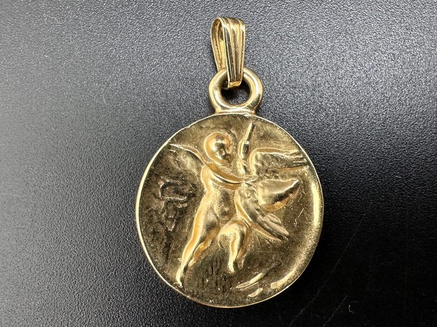 14K Gold Cherub Pendant 4.8g Gold Melt Value $242 [Photo 2]