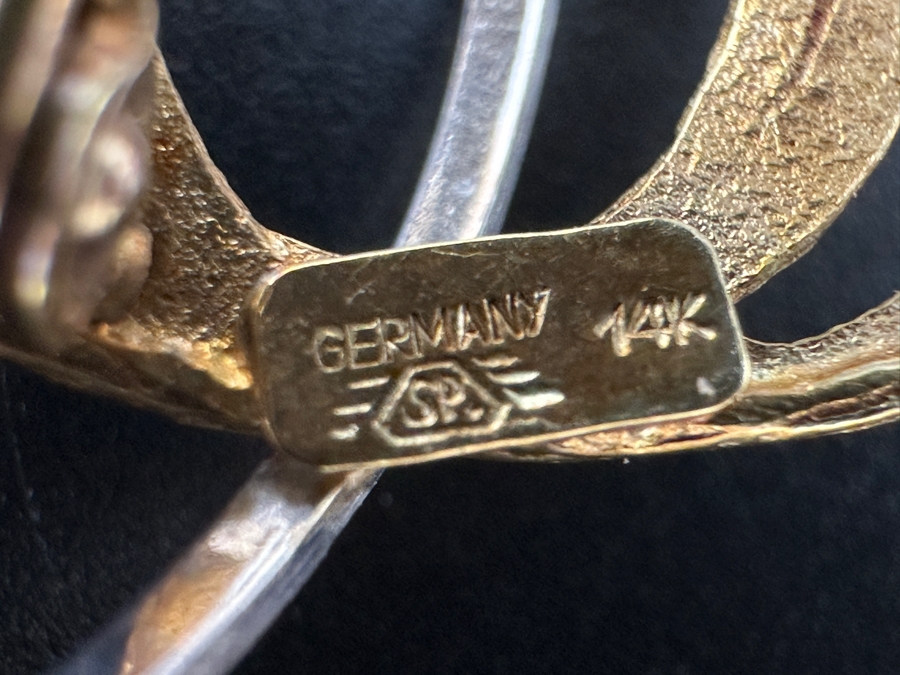 14K Gold Signed SP Germany Pendant 5.1g Gold Melt Value $257 [Photo 6]