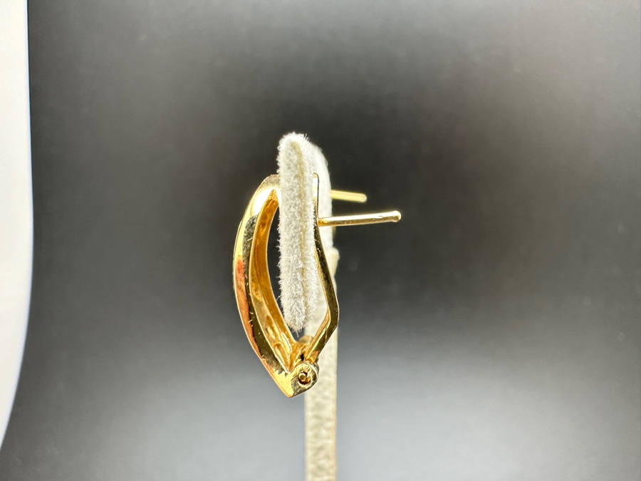 14K Gold Hibiscus Earrings 3.6g Gold Melt Value $181 [Photo 6]