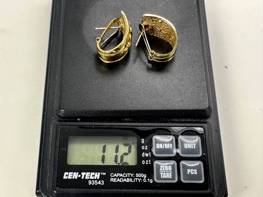 14K Gold Leopard Panther Earrings 11.2g Gold Melt Value $564 [Photo 11]