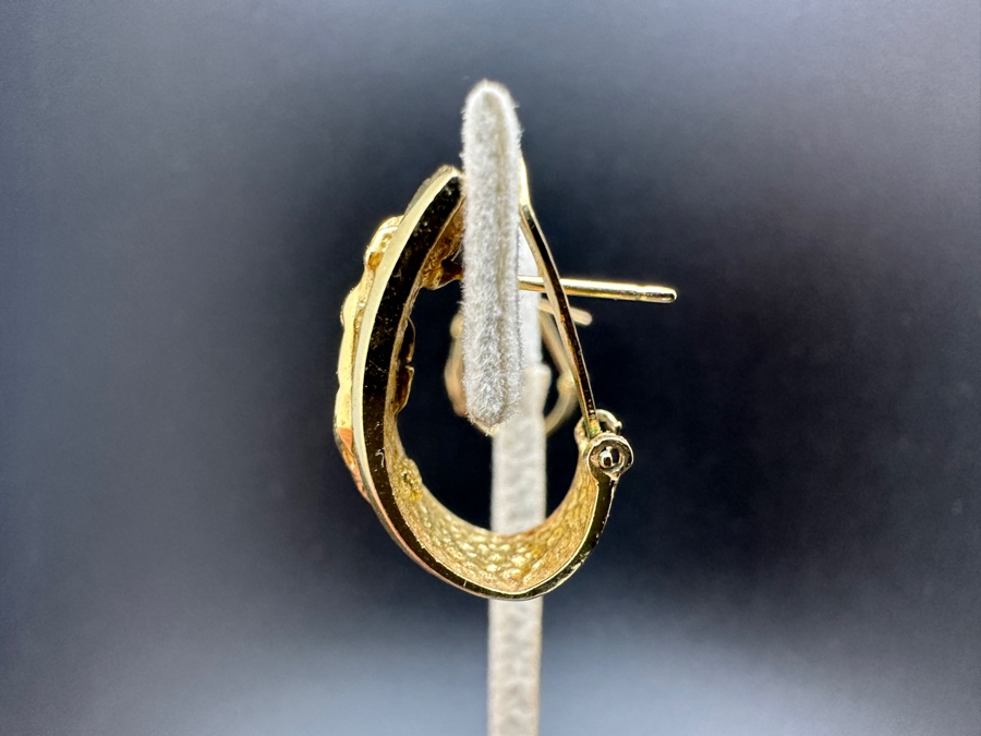 14K Gold Leopard Panther Earrings 11.2g Gold Melt Value $564 [Photo 5]