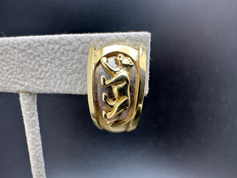 14K Gold Leopard Panther Earrings 11.2g Gold Melt Value $564 [Photo 3]