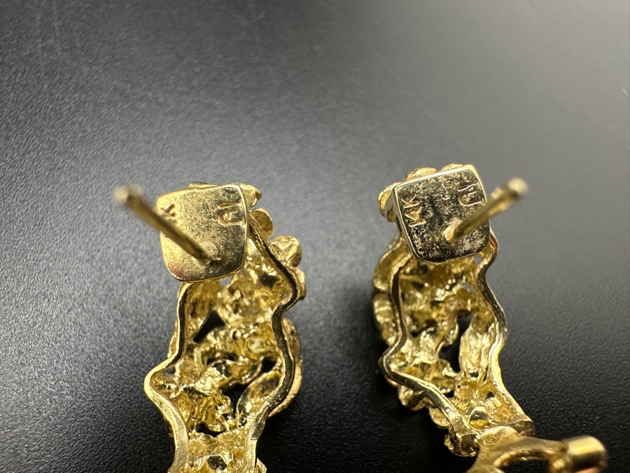 14K Gold Earrings 7.0g Gold Melt Value $352 [Photo 8]