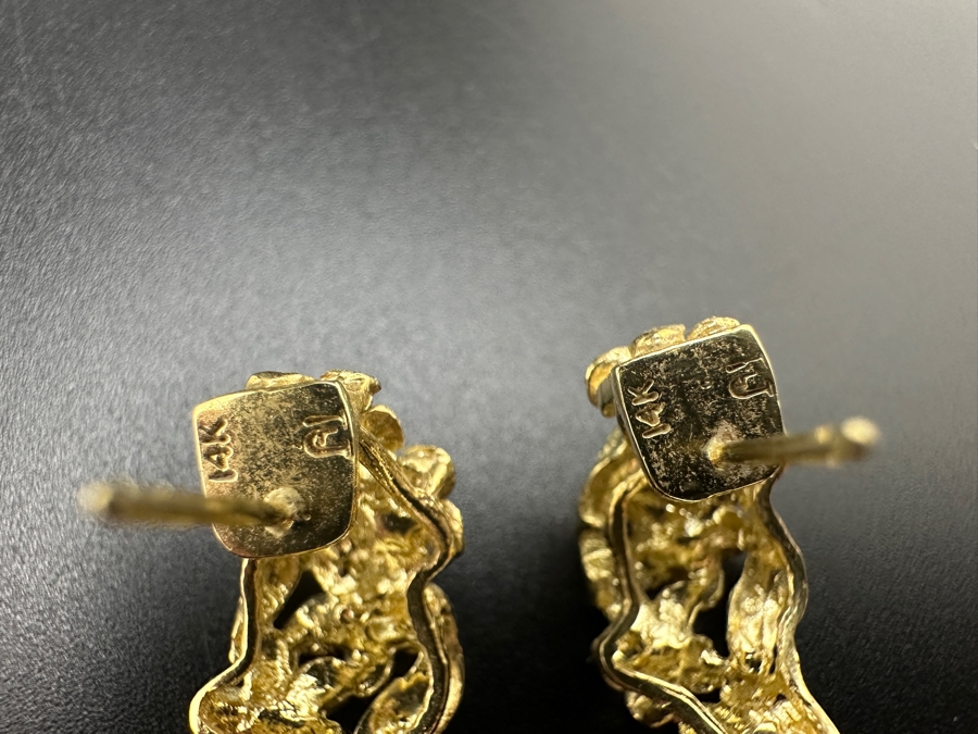 14K Gold Earrings 7.0g Gold Melt Value $352 [Photo 9]
