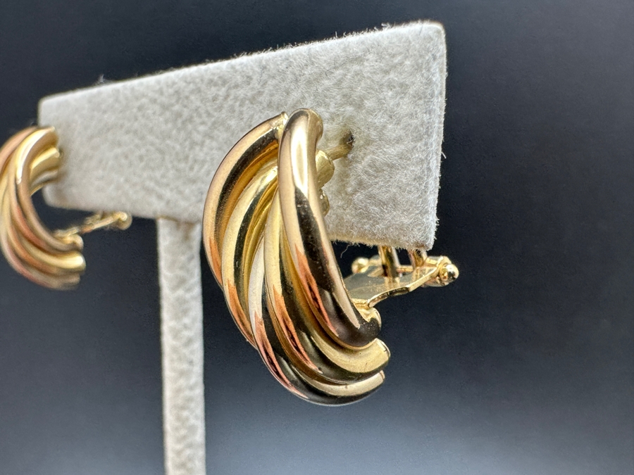 14K Gold Earrings Italy 5.5g Gold Melt Value $277 [Photo 4]