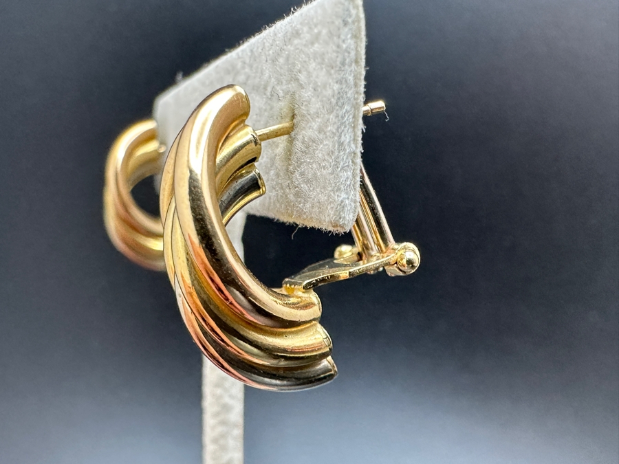 14K Gold Earrings Italy 5.5g Gold Melt Value $277 [Photo 5]