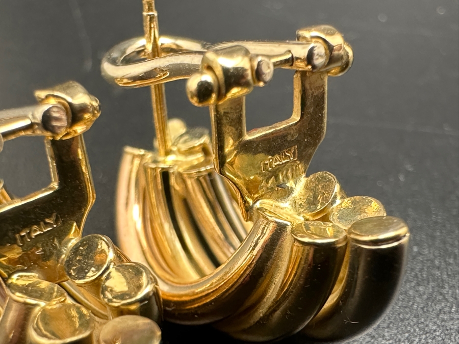14K Gold Earrings Italy 5.5g Gold Melt Value $277 [Photo 9]