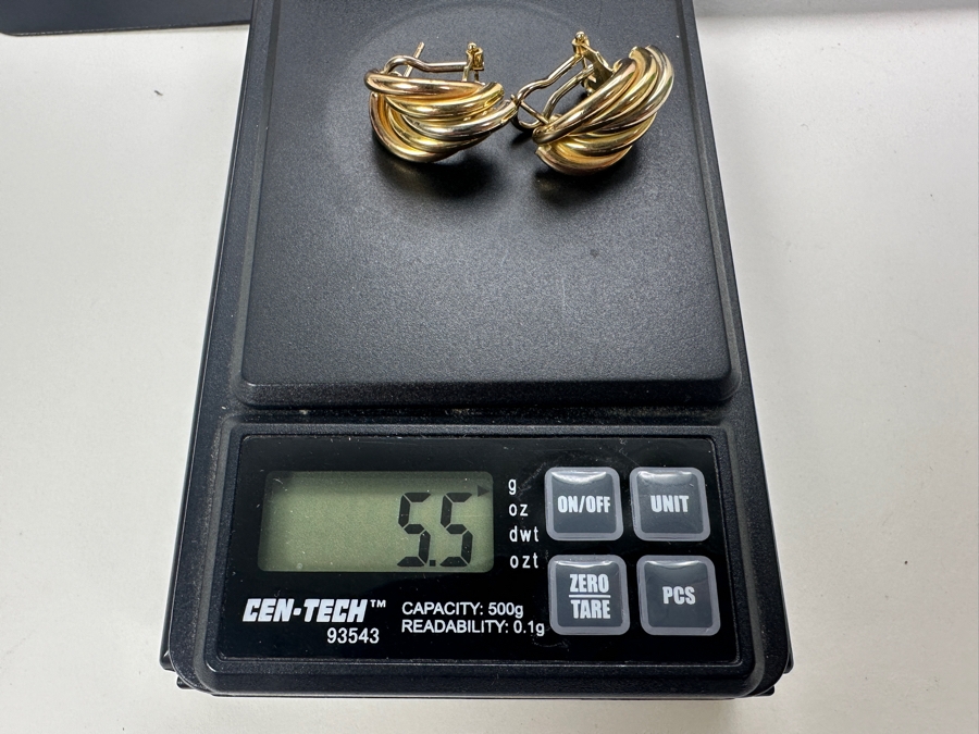 14K Gold Earrings Italy 5.5g Gold Melt Value $277 [Photo 10]