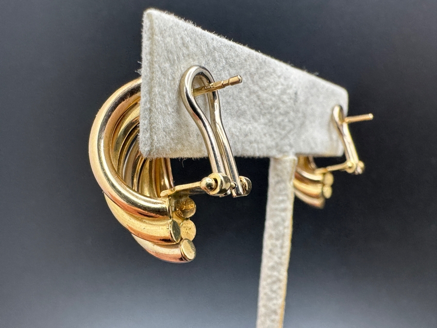 14K Gold Earrings Italy 5.5g Gold Melt Value $277 [Photo 6]