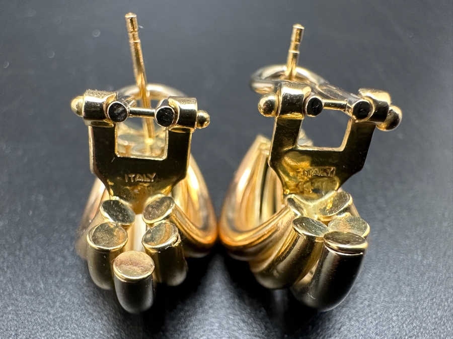 14K Gold Earrings Italy 5.5g Gold Melt Value $277 [Photo 8]