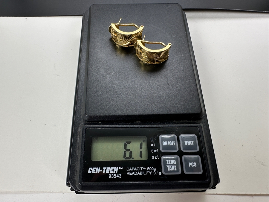 14K Gold Earrings 6.1g Gold Melt Value $307 [Photo 9]