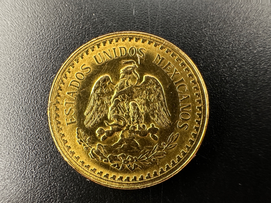 1945 2.5 Mexican Peso 90% Gold Coin 2.08g Gold Melt Value $161 [Photo 2]
