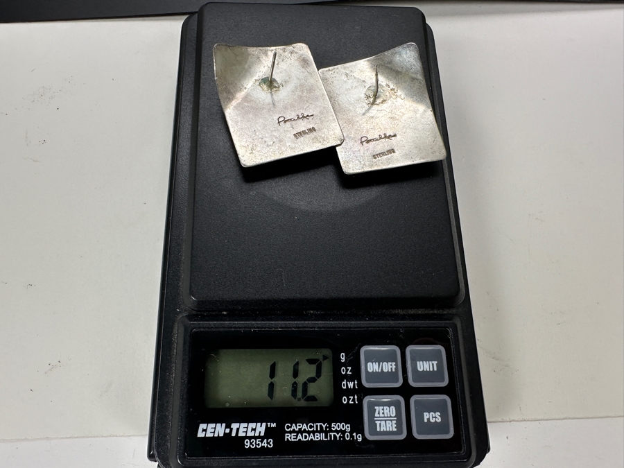 Signed Sterling Silver Earrings 11.2g [Photo 6]
