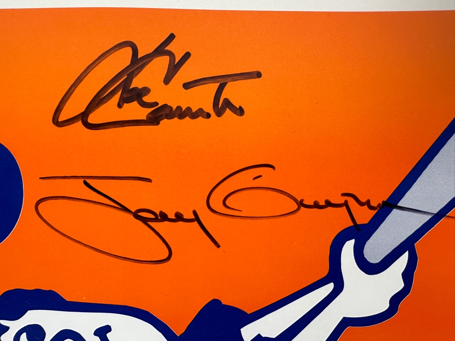 Tony Gwynn & Ken Caminiti Autographed Keep The Faith Padres Sign The San Diego Union Tribune With Jack In The Box Ad On Back 1996 14 X 10 [Photo 2]