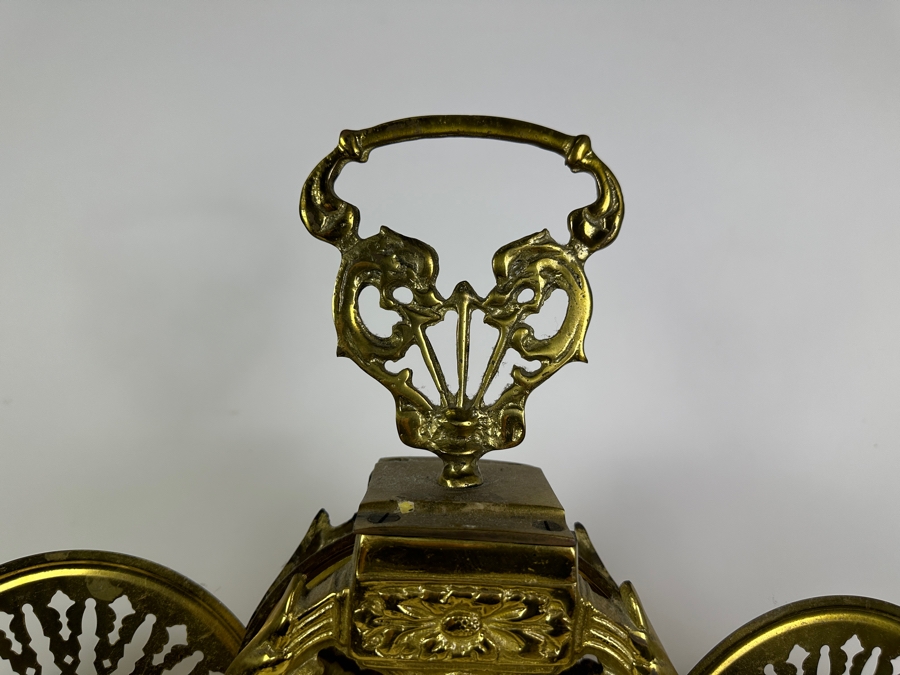 Vintage Brass Peacock Fireplace Screen 37W X 28H [Photo 4]