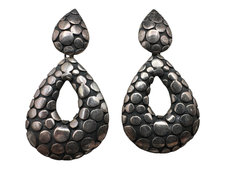 Signed Sterling Silver Earrings 8.7g [Photo 1]