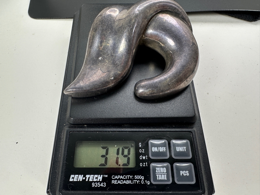 Vintage Signed Sterling Silver Brooch Pin 31.9g [Photo 8]