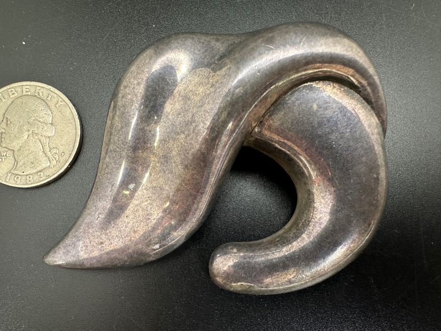 Vintage Signed Sterling Silver Brooch Pin 31.9g [Photo 2]