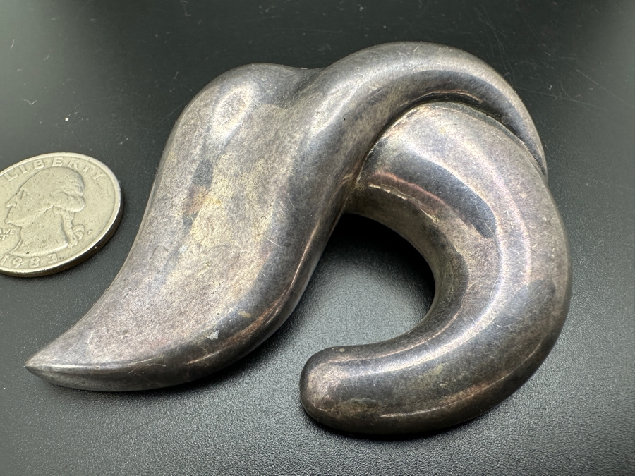 Vintage Signed Sterling Silver Brooch Pin 31.9g [Photo 3]