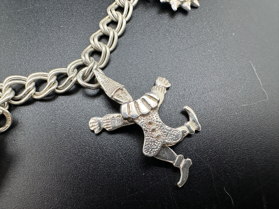 Sterling Silver Charm Bracelet Made In Italy 16.4g [Photo 4]