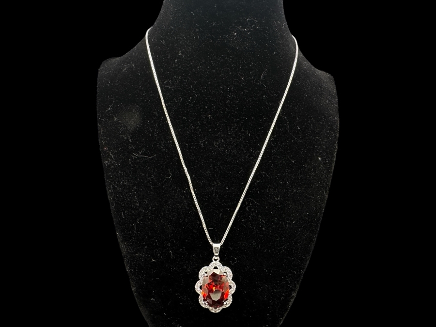 Sterling Silver 18' Necklace With Pendant 10.3g [Photo 1]