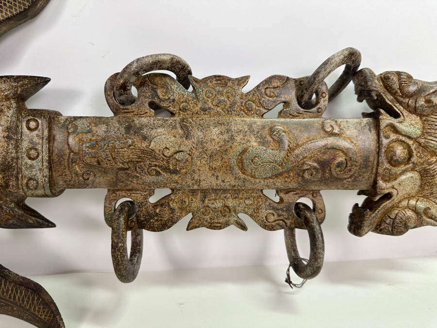 Vintage Asian Carved Stone Sword 38L X 12W [Photo 23]