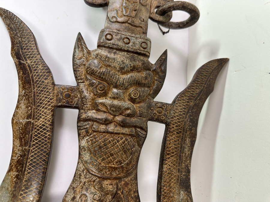Vintage Asian Carved Stone Sword 38L X 12W [Photo 22]
