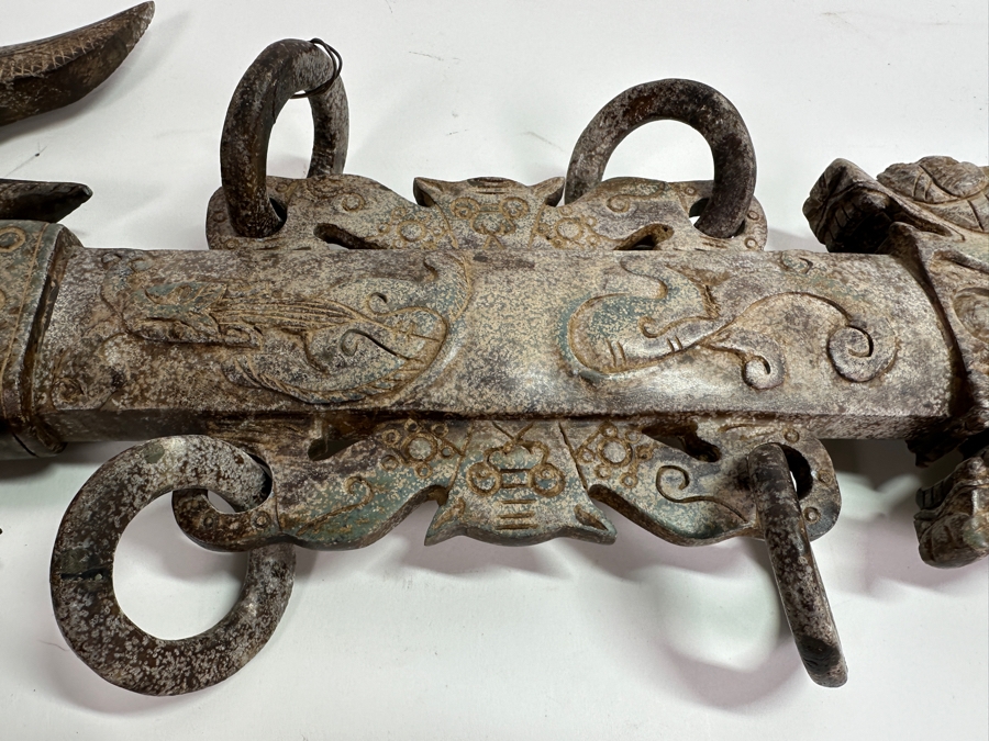 Vintage Asian Carved Stone Sword 38L X 12W [Photo 13]