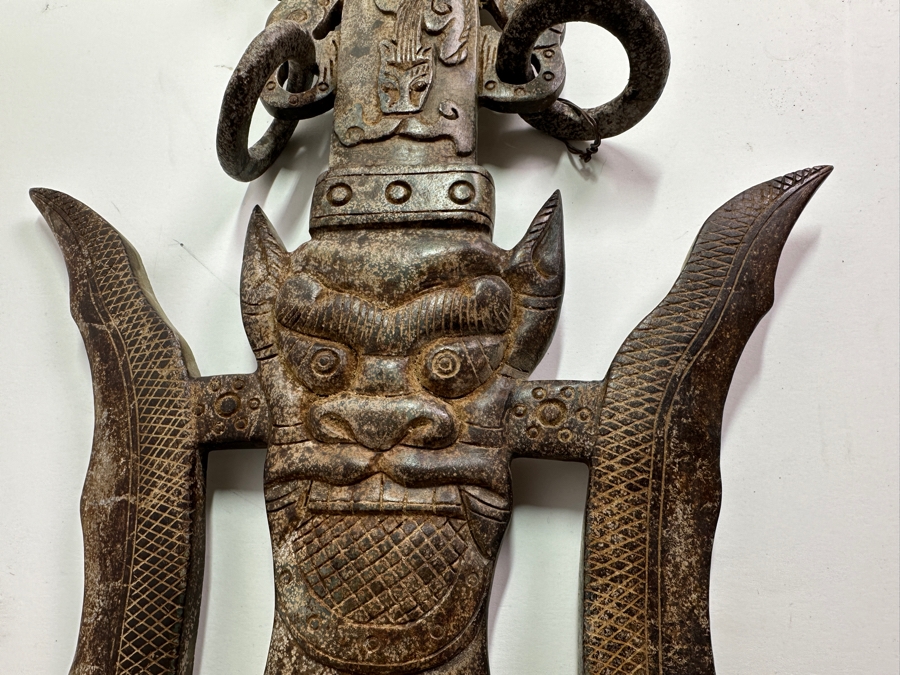 Vintage Asian Carved Stone Sword 38L X 12W [Photo 15]