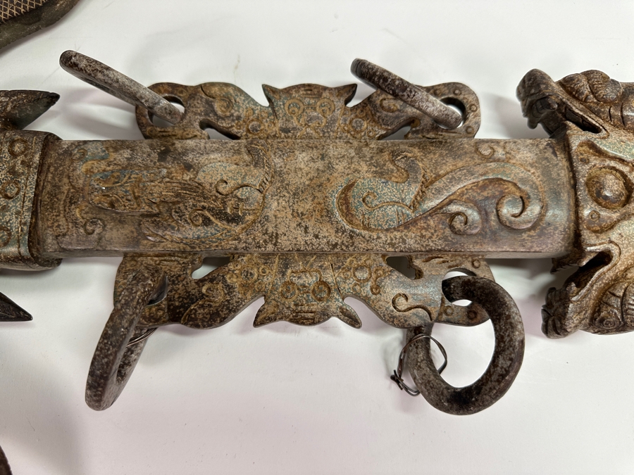 Vintage Asian Carved Stone Sword 38L X 12W [Photo 16]