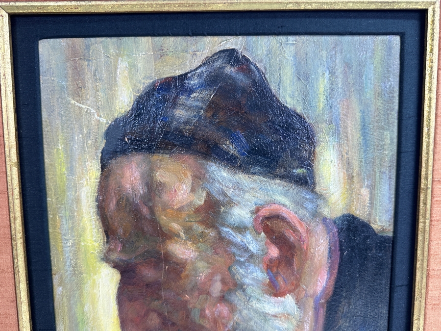 Original Oil Painting Of Jewish Rabbi 8.5 X 11 Framed [Photo 4]