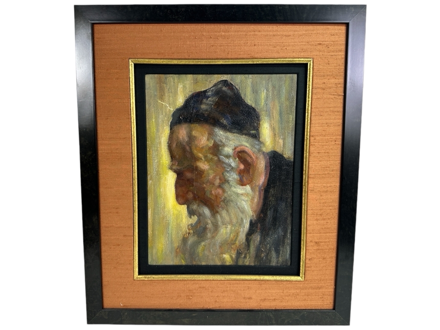 Original Oil Painting Of Jewish Rabbi 8.5 X 11 Framed [Photo 2]