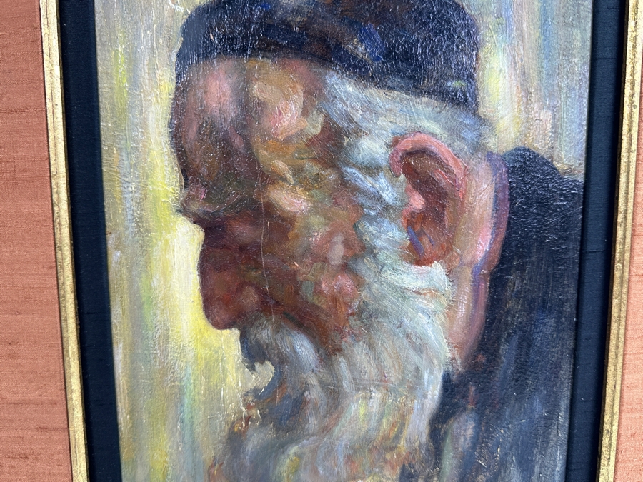 Original Oil Painting Of Jewish Rabbi 8.5 X 11 Framed [Photo 3]