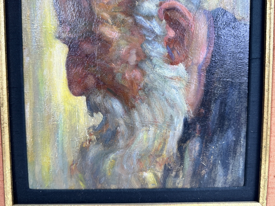 Original Oil Painting Of Jewish Rabbi 8.5 X 11 Framed [Photo 5]